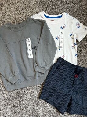 Boys Summer Bundle NWT Cat & Jack Tshirt + Crewneck + C&C California shorts